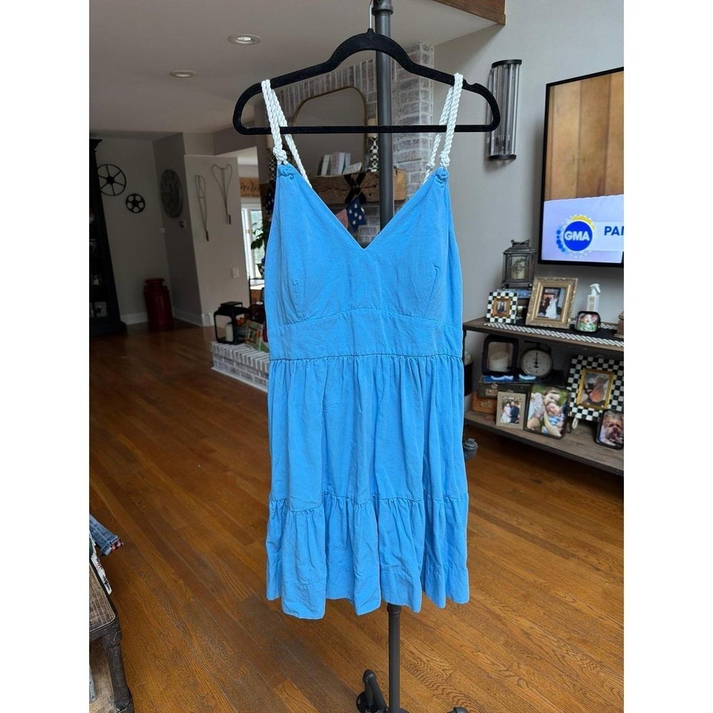 Lilly Pulitzer Crishna Dress Rope Detail Lunar Blue Fit Flare Womens 14